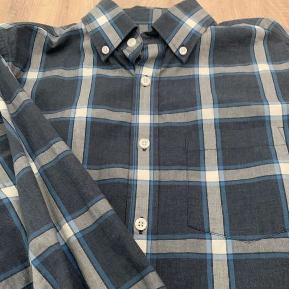 Blue and gray plaid button down - Picture 3 of 3